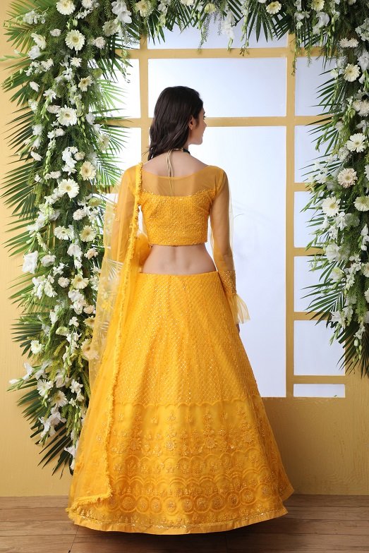 Mustard Yellow Color Festival Wear Lehenga Choli