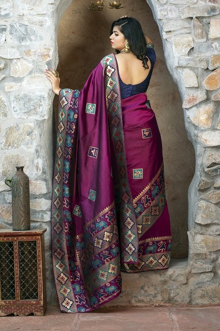 Purple Color Exclusive Party Wear Saree Collection