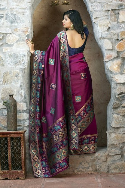 Purple Color Exclusive Party Wear Saree Collection