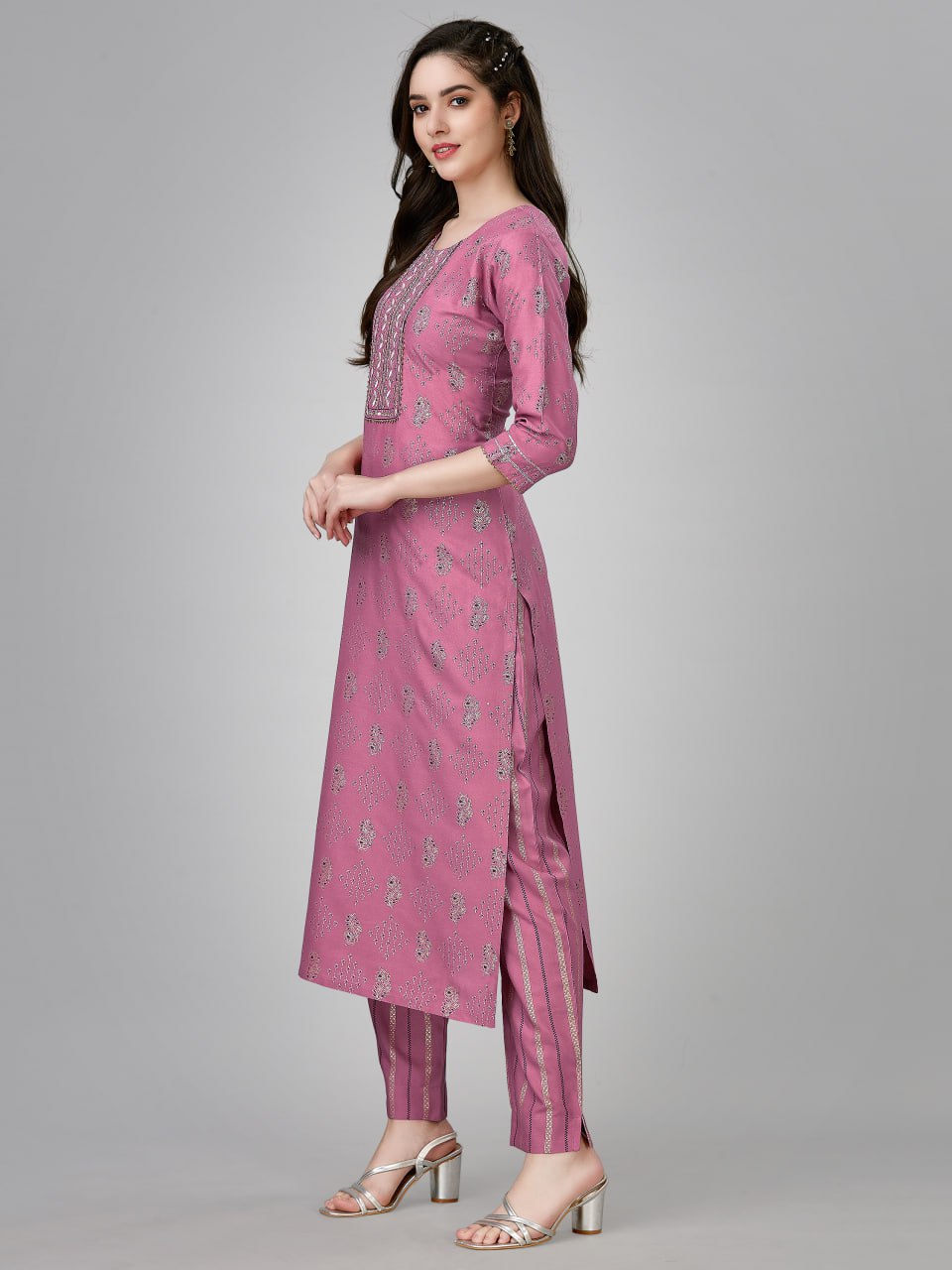 Wine Color Fully Stiched Rayon Kurti and Pant