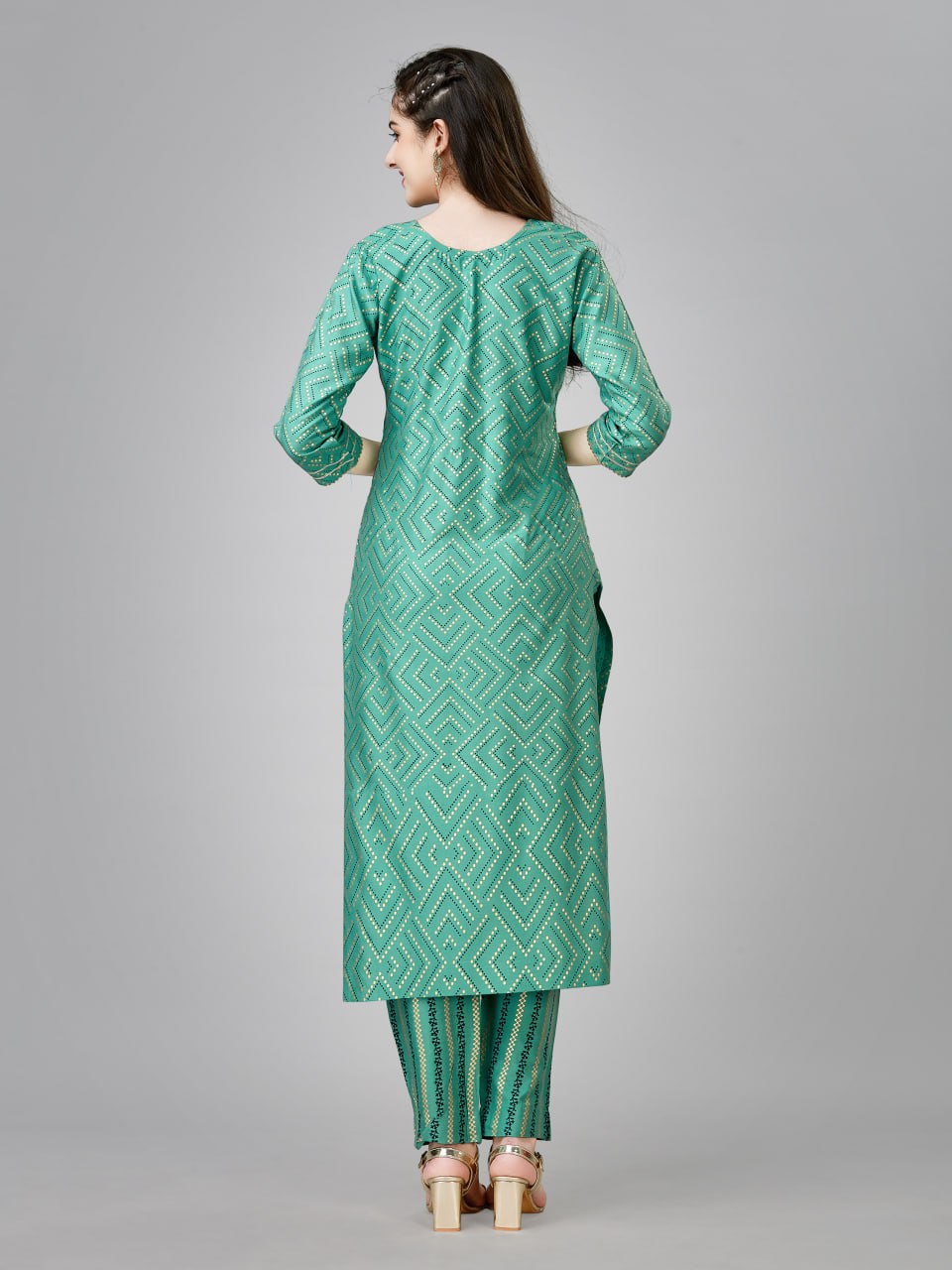 Pista Color Fully Stiched Rayon Kurti and Pant