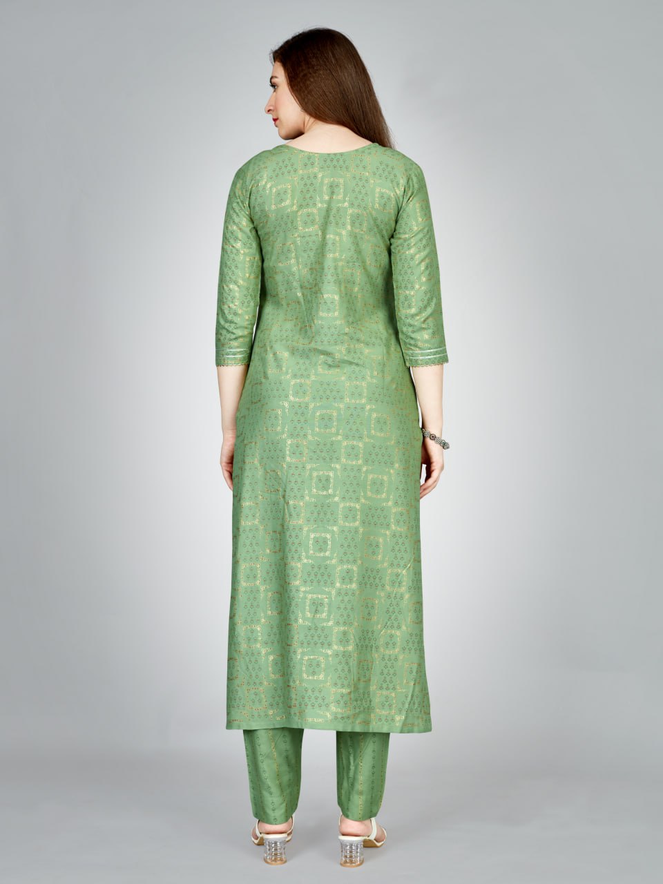 Pista Color Heavy Rayon 14 Kgs With Embroidery Work Kurti and Pant