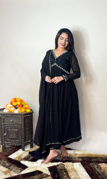 New Party Wear Georgette Heavy Quality Gown With Dupatta