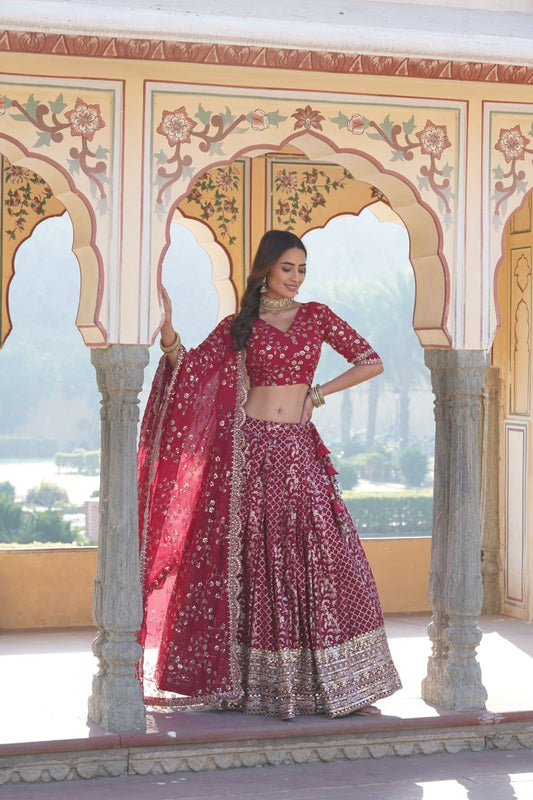 Rani Designer Pure Viscose Jacquard fabric Lehenga Choli