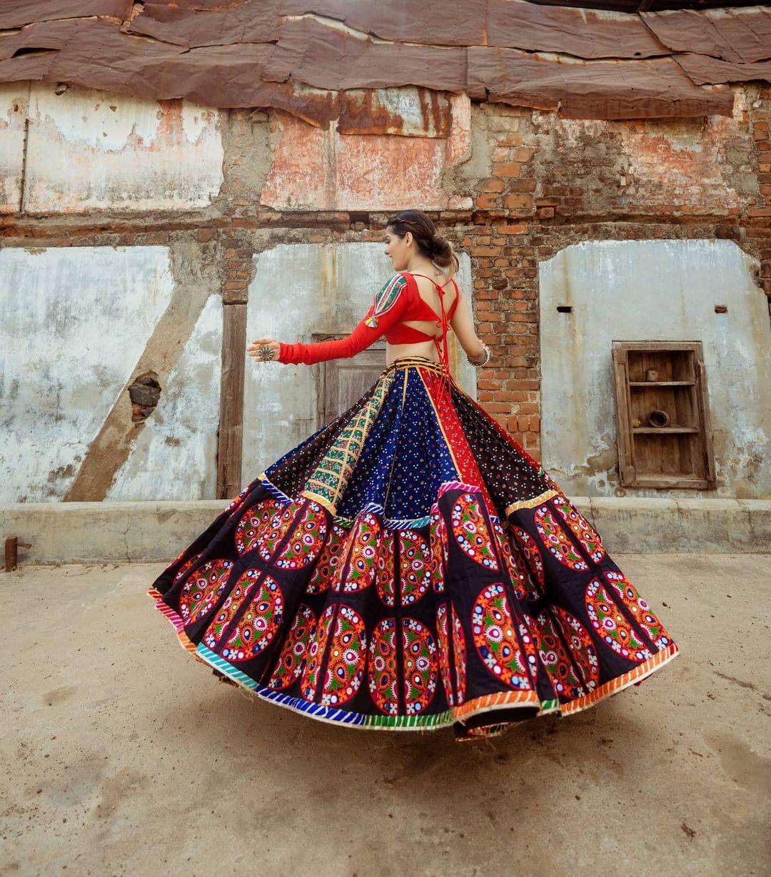 Red Color Heavy Butter Silk With Digital Print Navratri Lehenga Choli