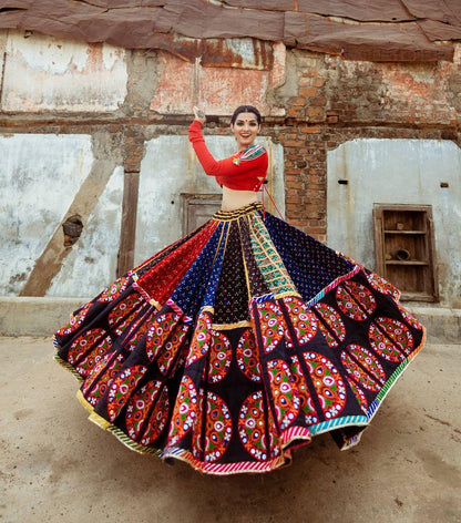 Red Color Heavy Butter Silk With Digital Print Navratri Lehenga Choli