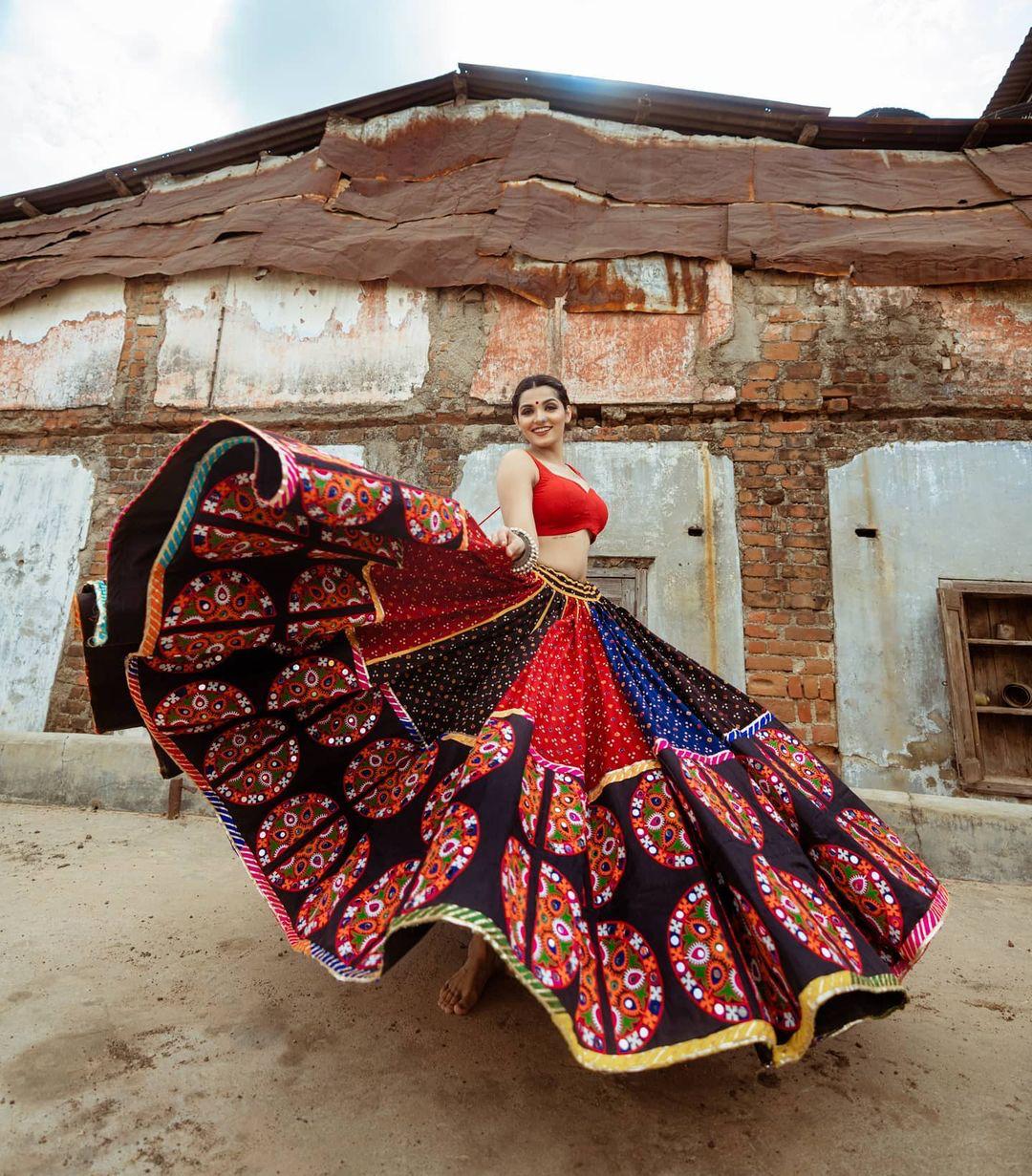 Red Color Heavy Butter Silk With Digital Print Navratri Lehenga Choli