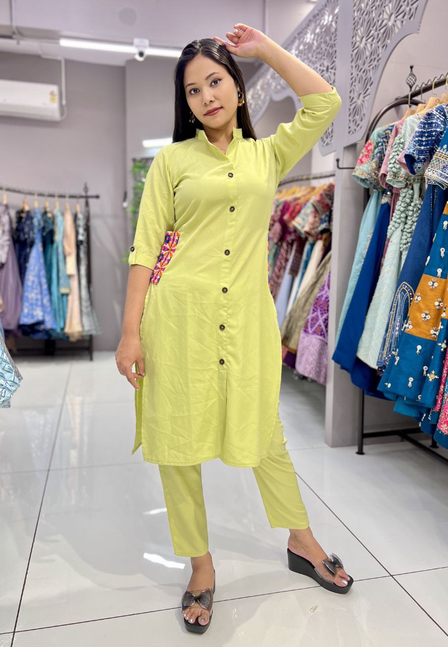 Designer Heavy Malai Crepe Kurti Pant