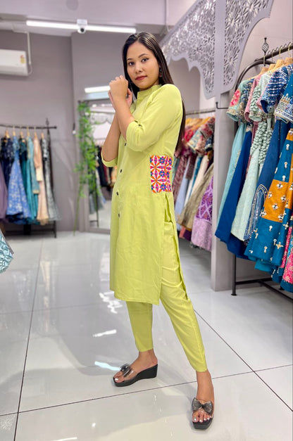 Designer Heavy Malai Crepe Kurti Pant