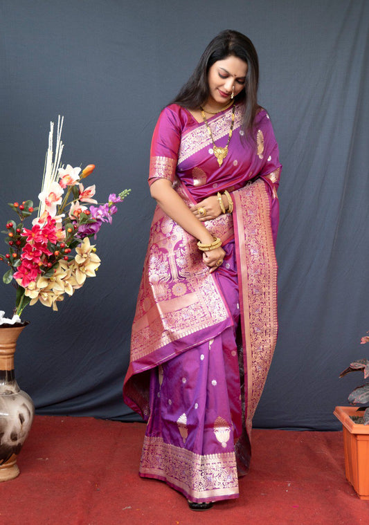 Kanchipuram Pure Silk With gold jari handloom saree