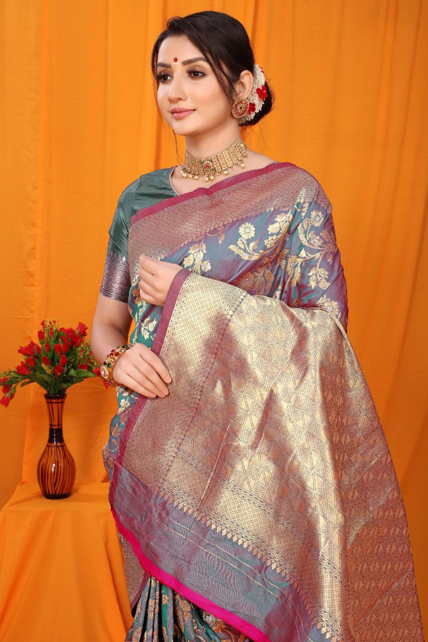 Multicolour Paithani Pure Silk Handloom Saree With Pure Jari