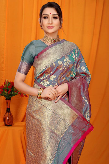 Multicolour Paithani Pure Silk Handloom Saree With Pure Jari