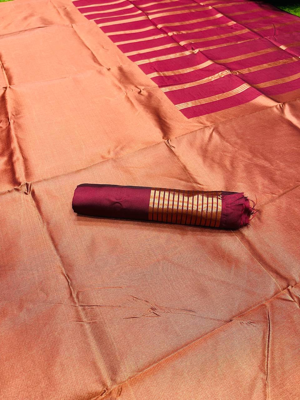 Dark Maroon Colour Saree Banarasi Beautiful Zari Work In Form Of Traditional Motifs Soft Silk Saree