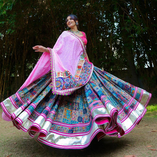 Pink Colour Digital Printed Work Navratri Lahenga Choli With Dupatta