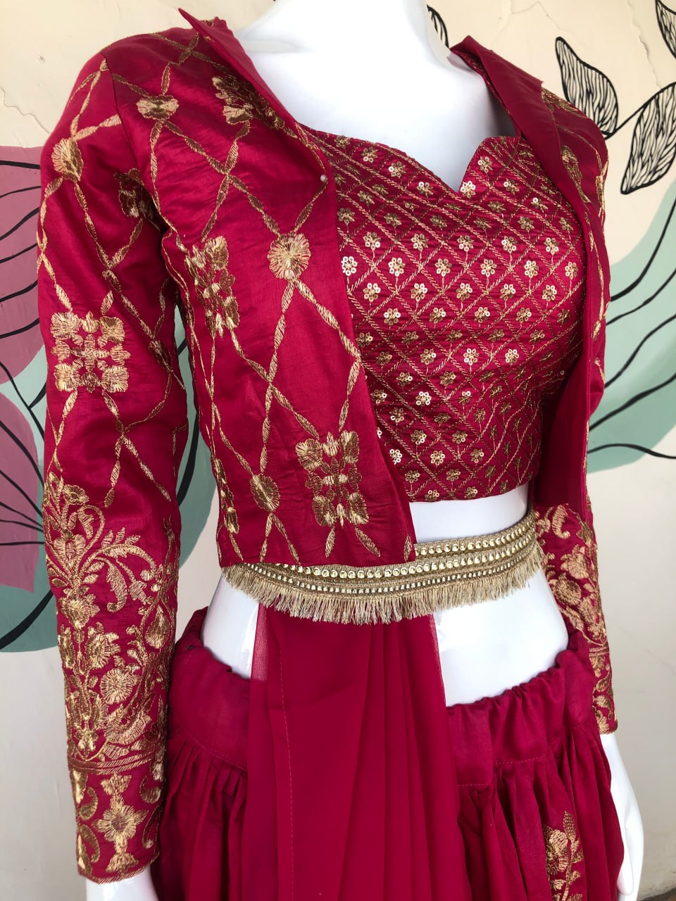 Mulberry Rani Colour Designer Lehenga Choli Full Stitched