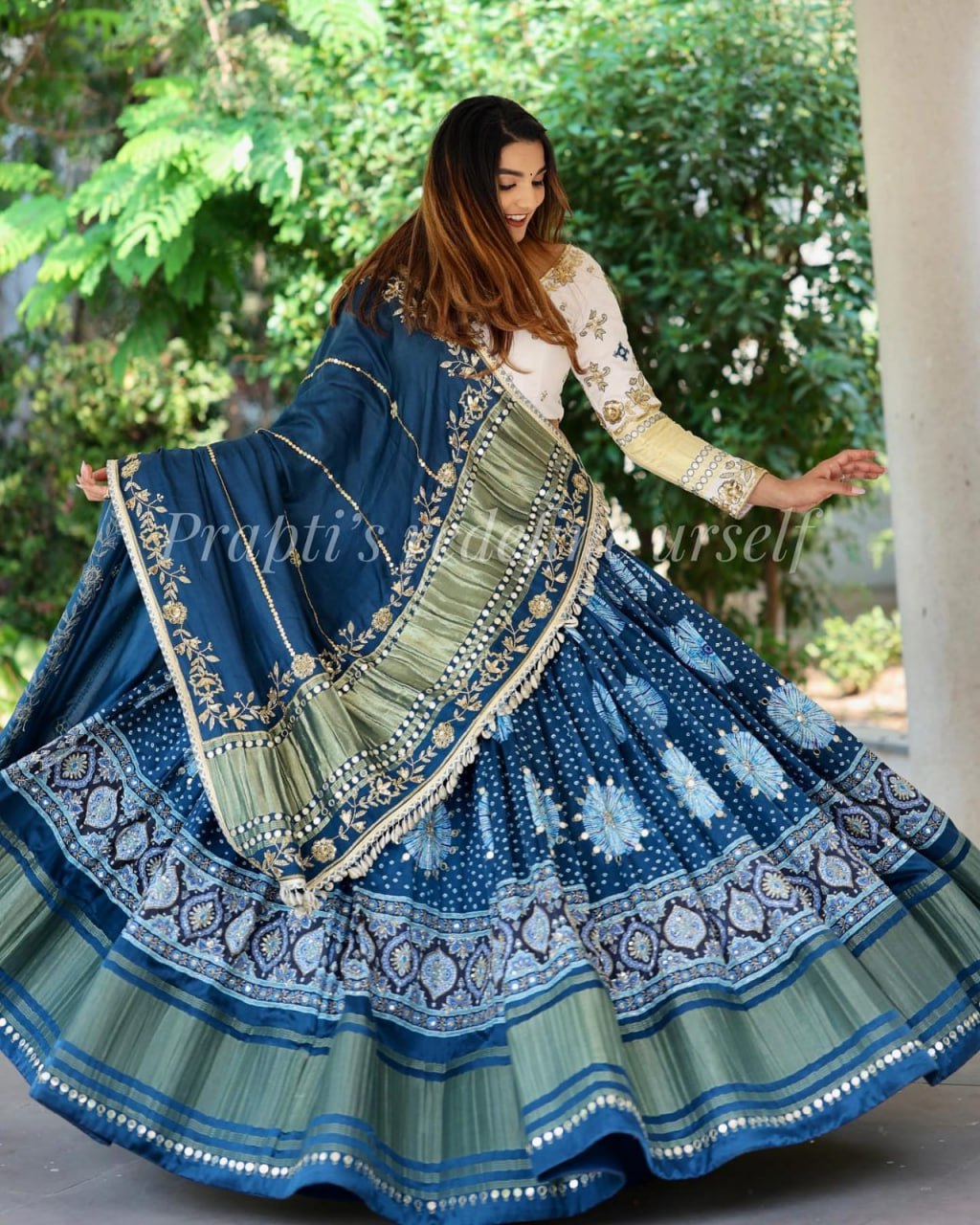 Blue Colour Fancy Digital Printed Work Lahenga Choli With Dupatta