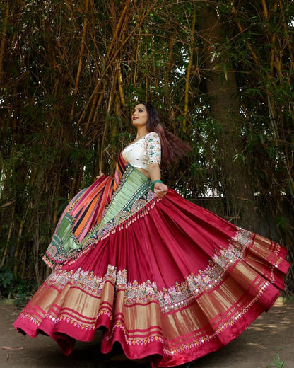 Maroon Colour Fancy Digital Printed Work Lahenga Choli With Dupatta