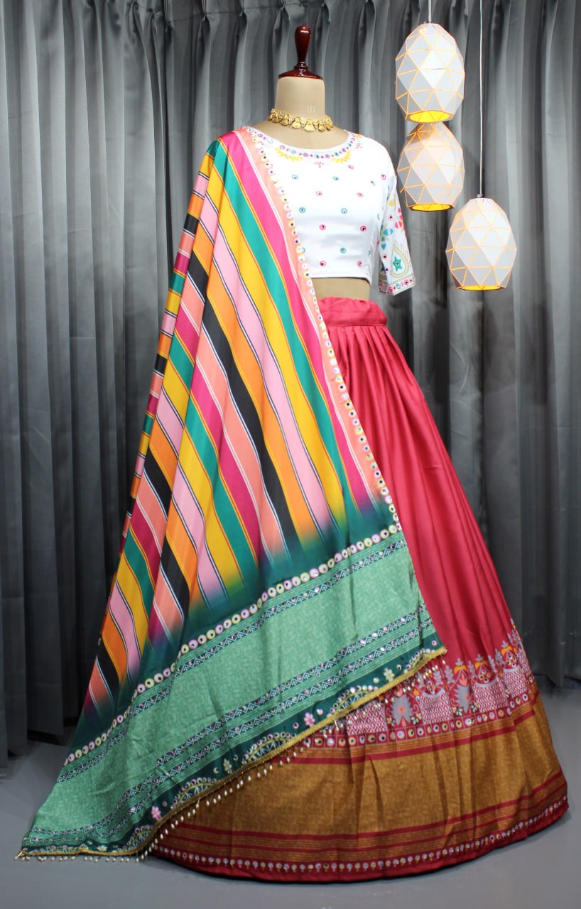 Maroon Colour Fancy Digital Printed Work Lahenga Choli With Dupatta