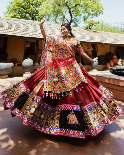 Maroon Colour Fancy Digital Printed Work Lahenga Choli With Dupatta