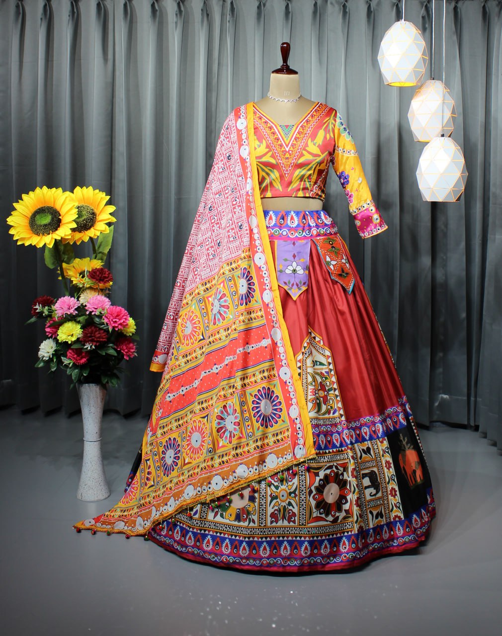 Maroon Colour Fancy Digital Printed Work Lahenga Choli With Dupatta