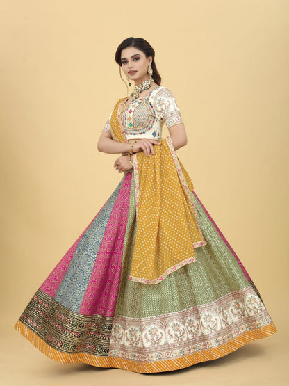 Rajwadi  Designer Muslin Cotton Lehenga Choli Fully Stitched