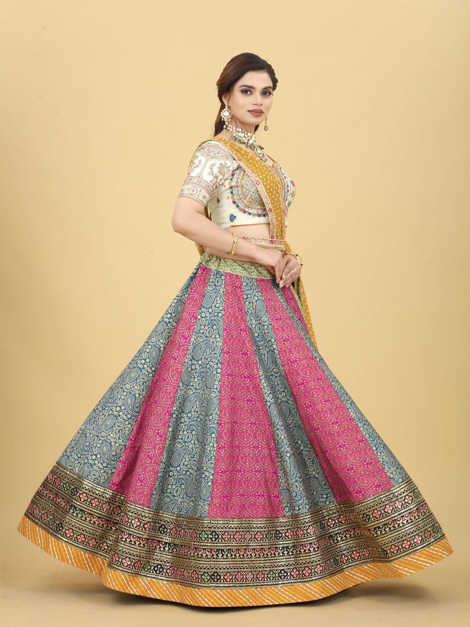 Rajwadi  Designer Muslin Cotton Lehenga Choli Fully Stitched