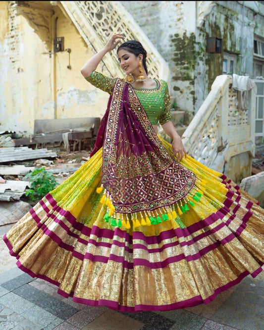 Yellow Colour Fancy Digital Printed Work Lahenga Choli With Dupatta