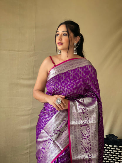 Purple Color Kanjivaram Silk Saree