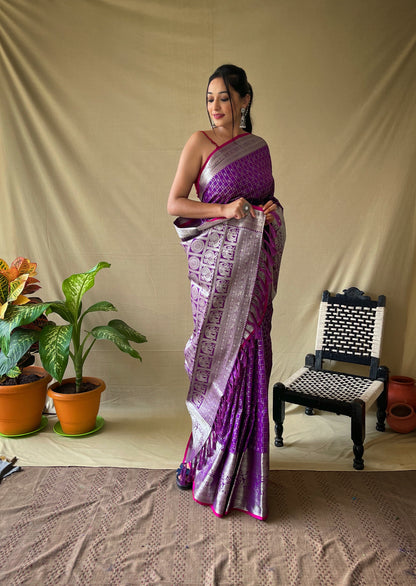 Purple Color Kanjivaram Silk Saree