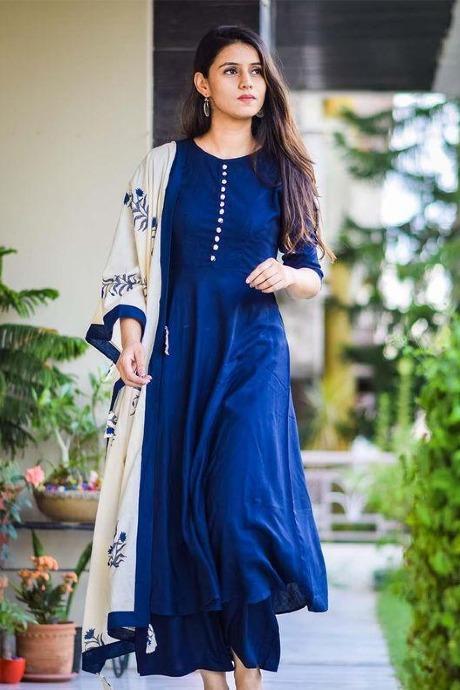 Royal Blue Color Salwar Suits Kurta