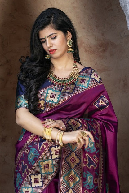 Purple Color Exclusive Party Wear Saree Collection