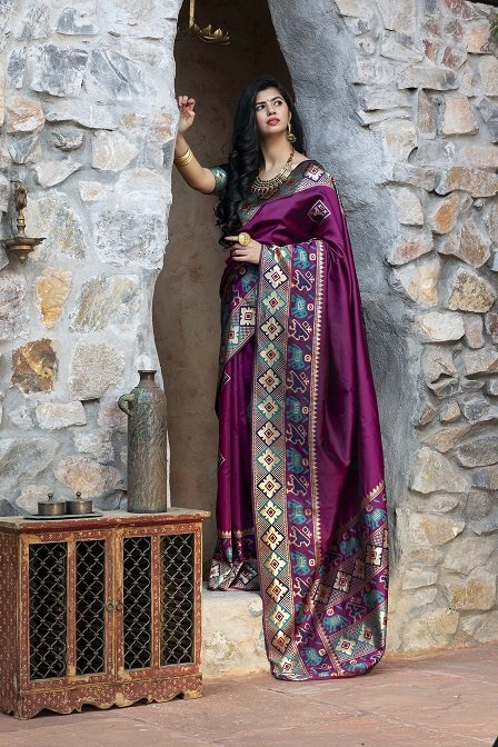 Purple Color Exclusive Party Wear Saree Collection