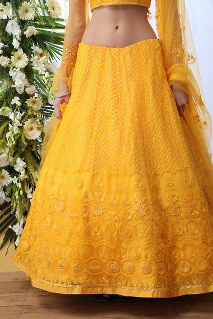 Mustard Yellow Color Festival Wear Lehenga Choli